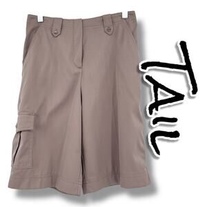 Tail Golf Shorts Tan Long Cargo Pocket Nanotex Casual Outdoors Womens Size 4